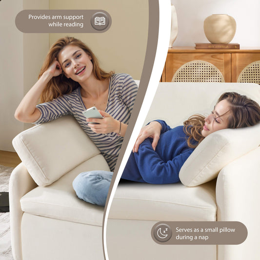 50×43" Oversized Chenille Single Sofa Chair, Wide Deep Seat Armchair with Pillows