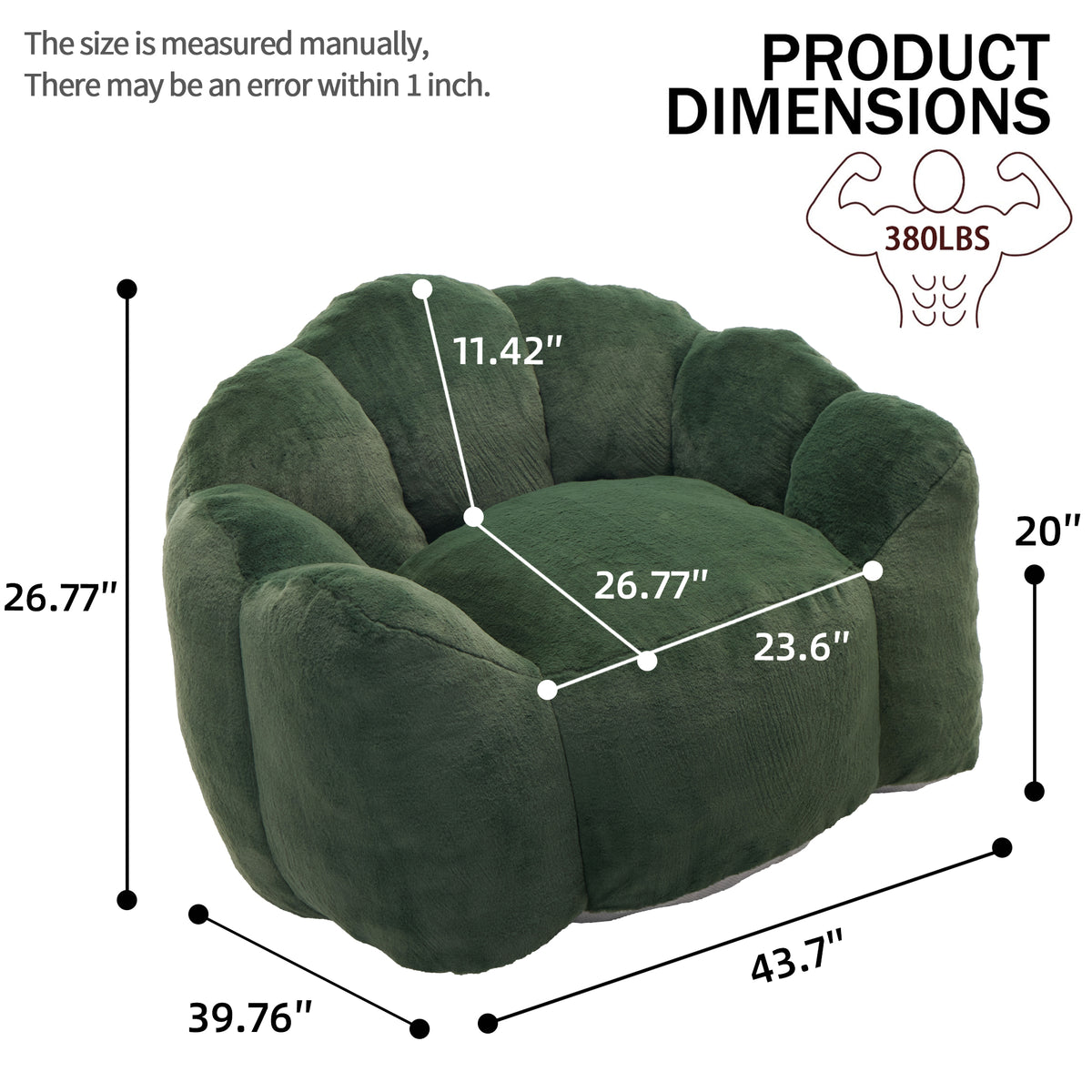 Lotus Compression Bean Bag Sofa with Pull Ring, Easy to Move
