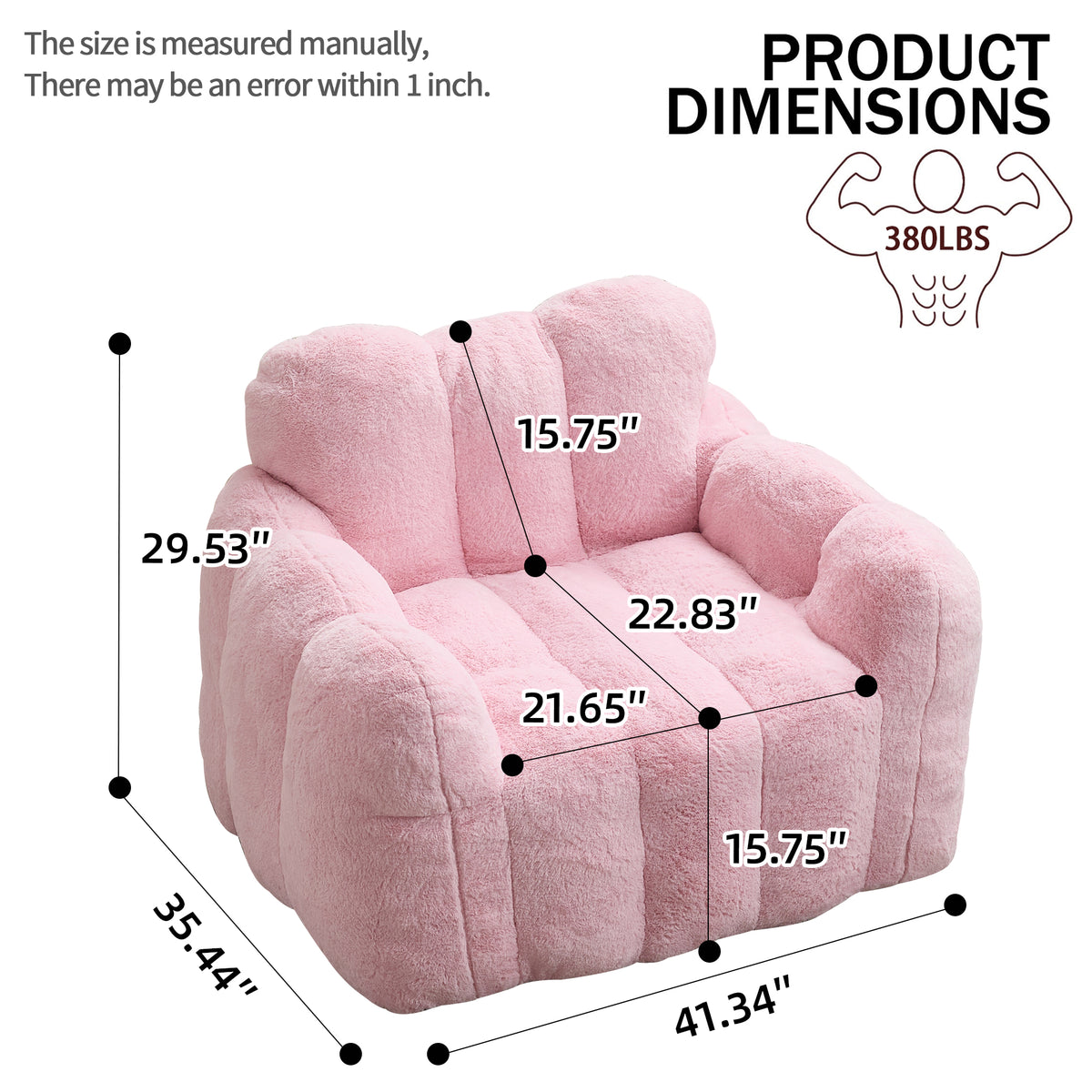 Adult Lotus Bean Bag Sofa, No Assembly, for Living Room & Bedroom