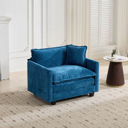Cloud Sofa Single Seat, Modern Couch, Chenille Fabric