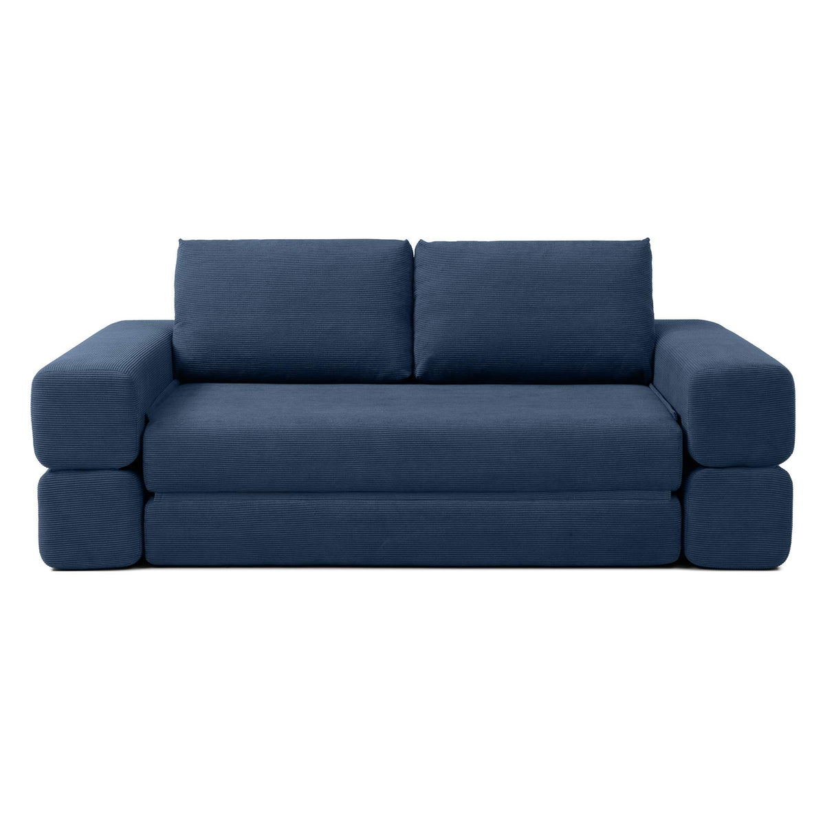 3-in-1 Convertible Corduroy Sofa Bed, Folding Floor Couch with Pillows