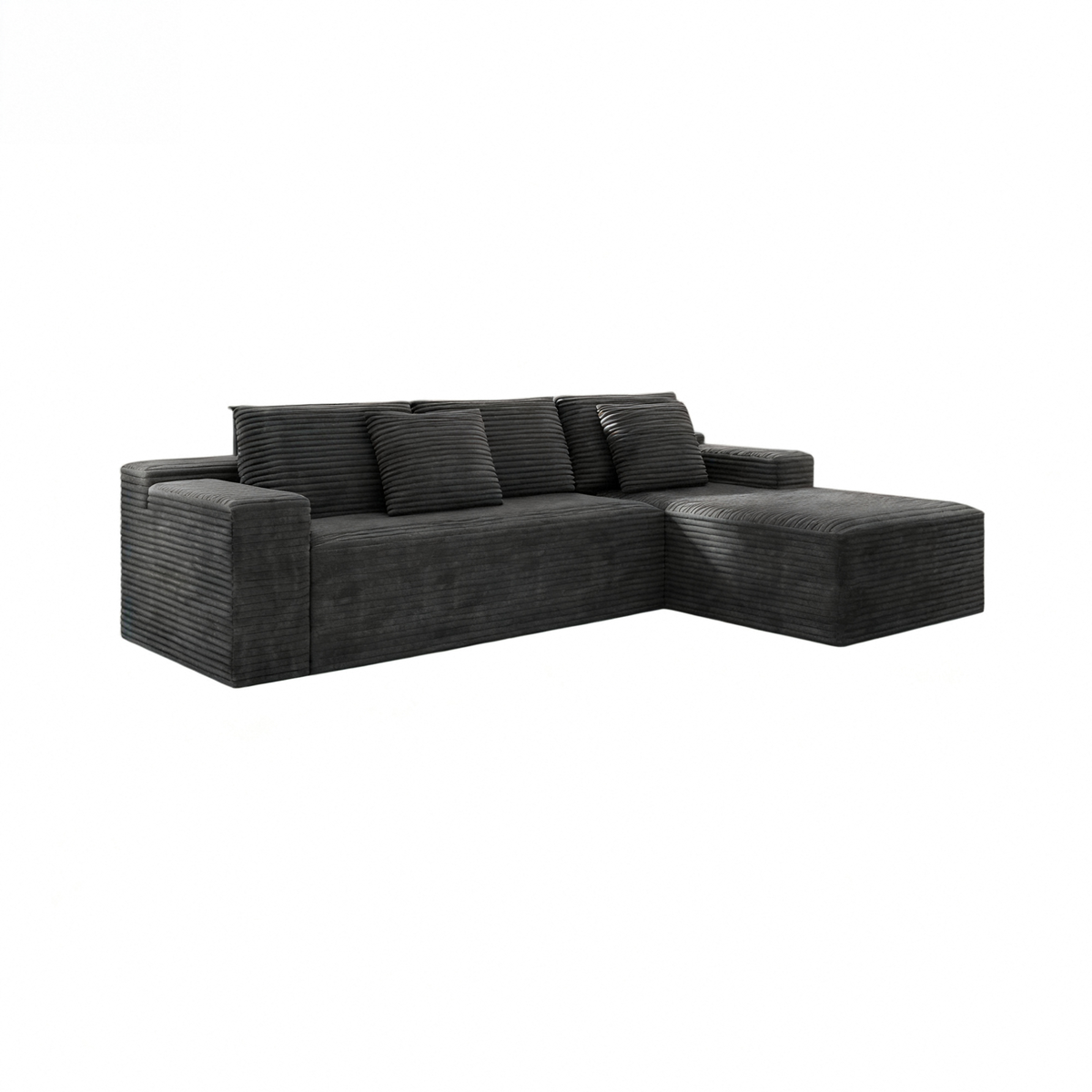 Compressed Modular Sofa Seat, Corduroy Upholstered Couch for Living Room & Bedroom