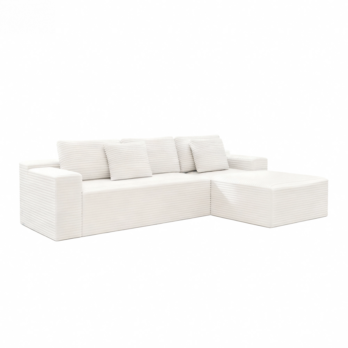 Compressed Modular Sofa Seat, Corduroy Upholstered Couch for Living Room & Bedroom