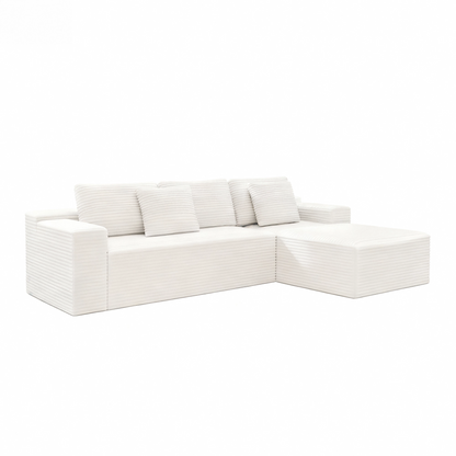 Compressed Modular Sofa Seat, Corduroy Upholstered Couch for Living Room & Bedroom