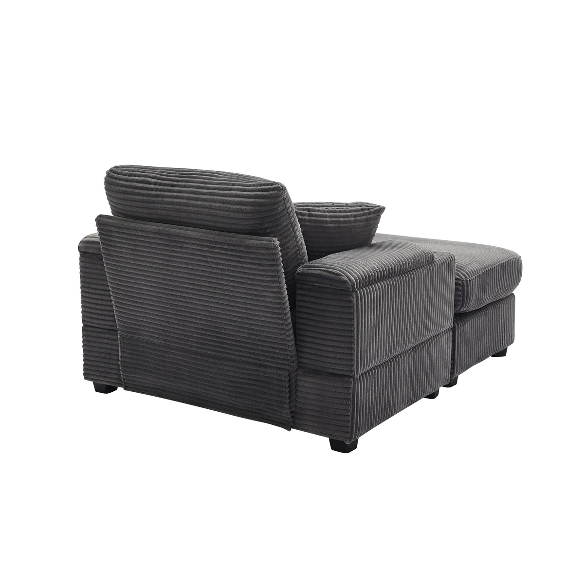 Corduroy Upholstered Sofa, Deep Seat, Detachable Cushions