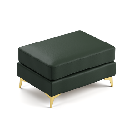 4 Pillows Light Luxury Chesterfield Sofa, Faux Leather, Button Tufting, Metal Trim Armrests & Thin Metal Legs