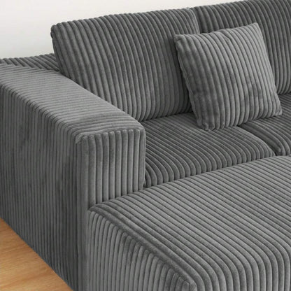 Gray Modular Sofa - Flexible 6-Seat Combination, Comfortable Fabric, Easy Setup