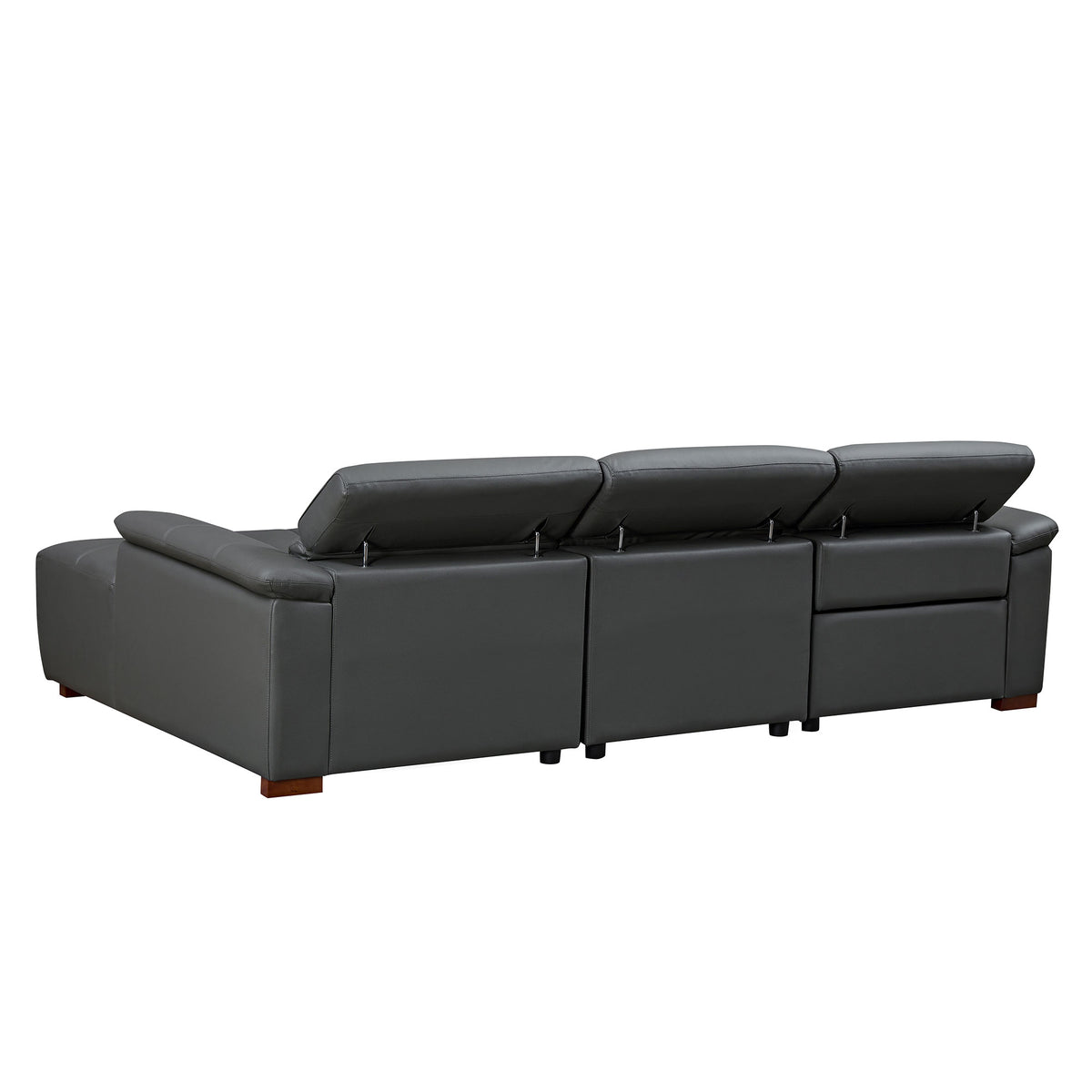 Modern Electric Wall-Hugger Reclining L-Shaped Leather Sofa with USB Port
