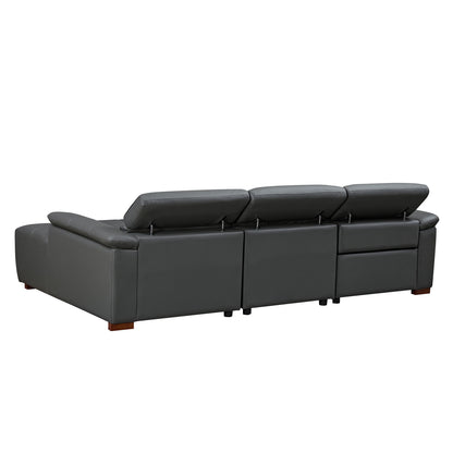Modern Electric Wall-Hugger Reclining L-Shaped Leather Sofa with USB Port