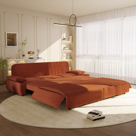 94.5" 3-in-1 Corduroy Queen Pull-Out Sofa Bed