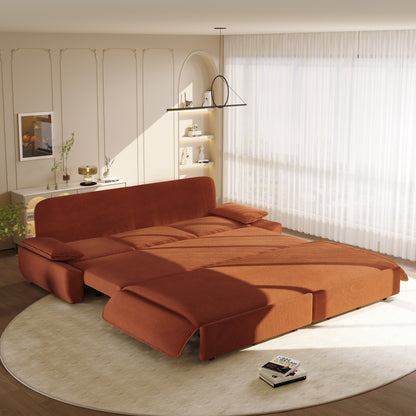 94.5" 3-in-1 Corduroy Queen Pull-Out Sofa Bed