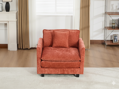 Cloud Sofa Single Seat, Modern Couch, Chenille Fabric