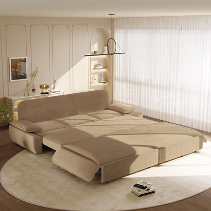 94.5" 3-in-1 Corduroy Queen Pull-Out Sofa Bed