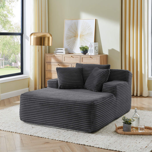 Modern Velvet Lounge Chair, Fluffy Single Sofa, No Assembly