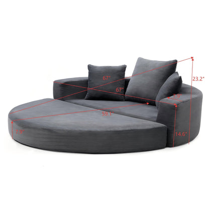 Convertible Corduroy Sofa Bed, Adjustable Futon Floor Lounge Sofa, No Assembly