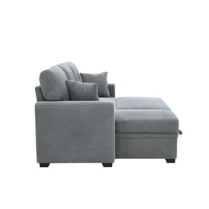 Convertible Sofa Bed with Reversible Chaise, Storage & Breathable Fabric