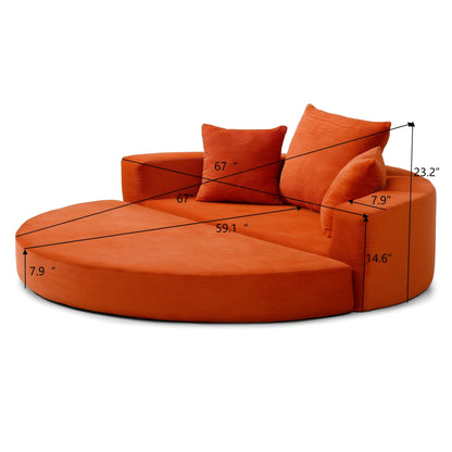 Convertible Corduroy Sofa Bed, Adjustable Futon Floor Lounge Sofa, No Assembly