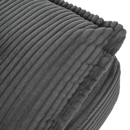 U-Style Modern Curved Sofa, Back Upholstered Couch with 2 Decorative Throw Pillows, Corduroy Fabric Couch for Living Room, Bedroom , Apartment