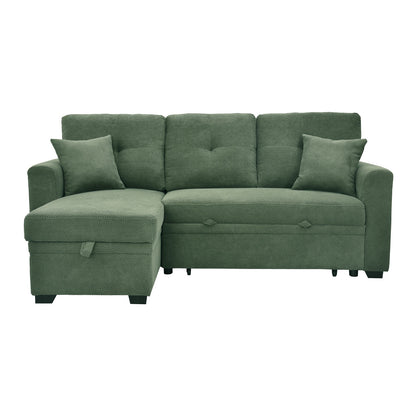 Convertible Sofa Bed with Reversible Chaise, Storage & Breathable Fabric