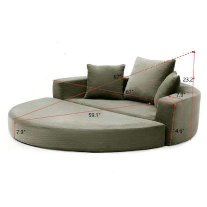 Convertible Corduroy Sofa Bed, Adjustable Futon Floor Lounge Sofa, No Assembly