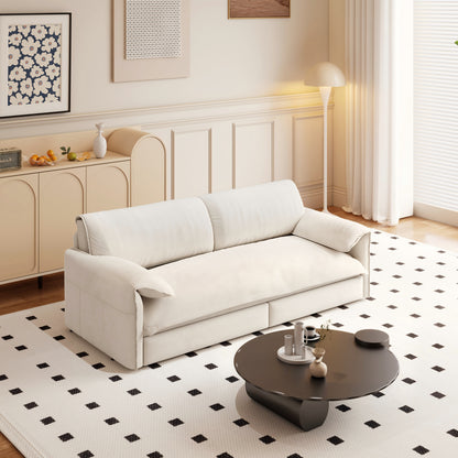 3-in-1 Convertible Queen Sofa Bed with Side Storage, Velvet Loveseat