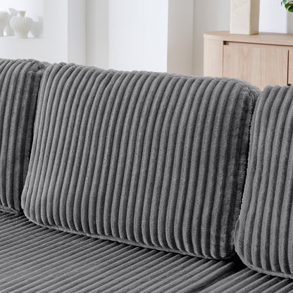 U-Shaped Modular Corduroy Sectional Sofa, Compressed Sleeper Couch
