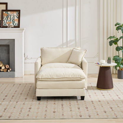 Cloud Sofa Single Seat, Modern Couch, Chenille Fabric