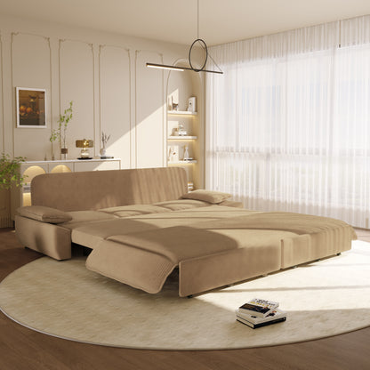 94.5" 3-in-1 Corduroy Queen Pull-Out Sofa Bed