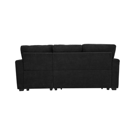 Convertible Sofa Bed with Reversible Chaise, Storage & Breathable Fabric