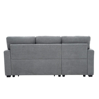 Convertible Sofa Bed with Reversible Chaise, Storage & Breathable Fabric