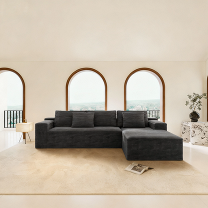 Compressed Modular Sofa Seat, Corduroy Upholstered Couch for Living Room & Bedroom