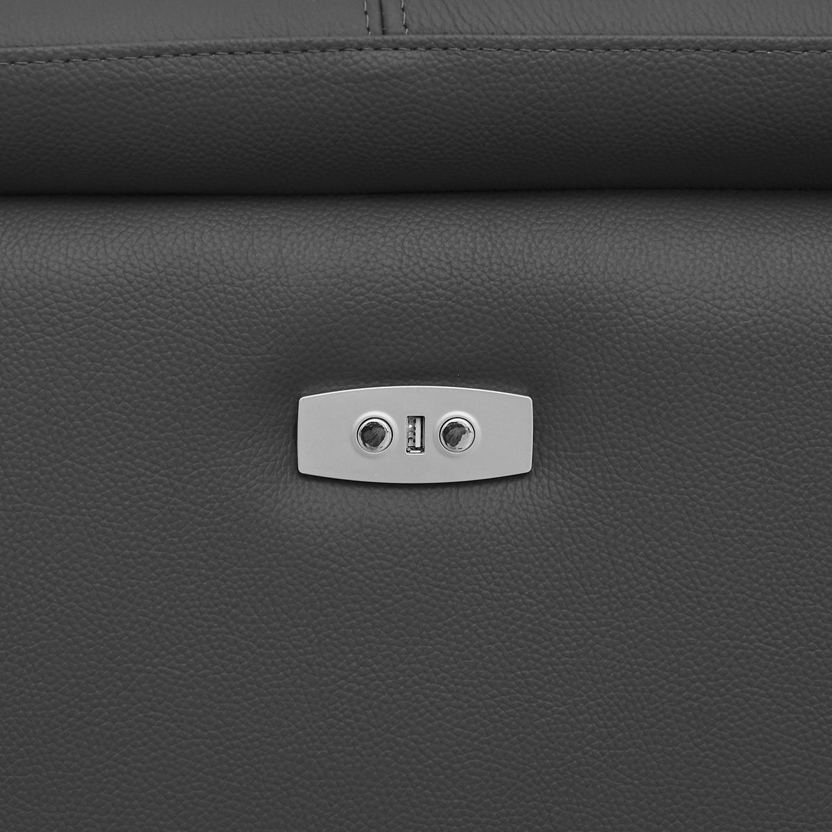Modern Electric Wall-Hugger Reclining L-Shaped Leather Sofa with USB Port
