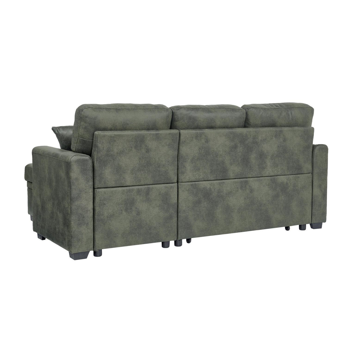 L-Shaped Sectional Sofa with Pull-Out Bed, Reversible Chaise & Storage