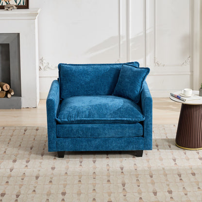 Cloud Sofa Single Seat, Modern Couch, Chenille Fabric