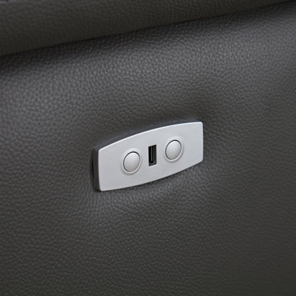 Modern Electric Wall-Hugger Reclining L-Shaped Leather Sofa with USB Port