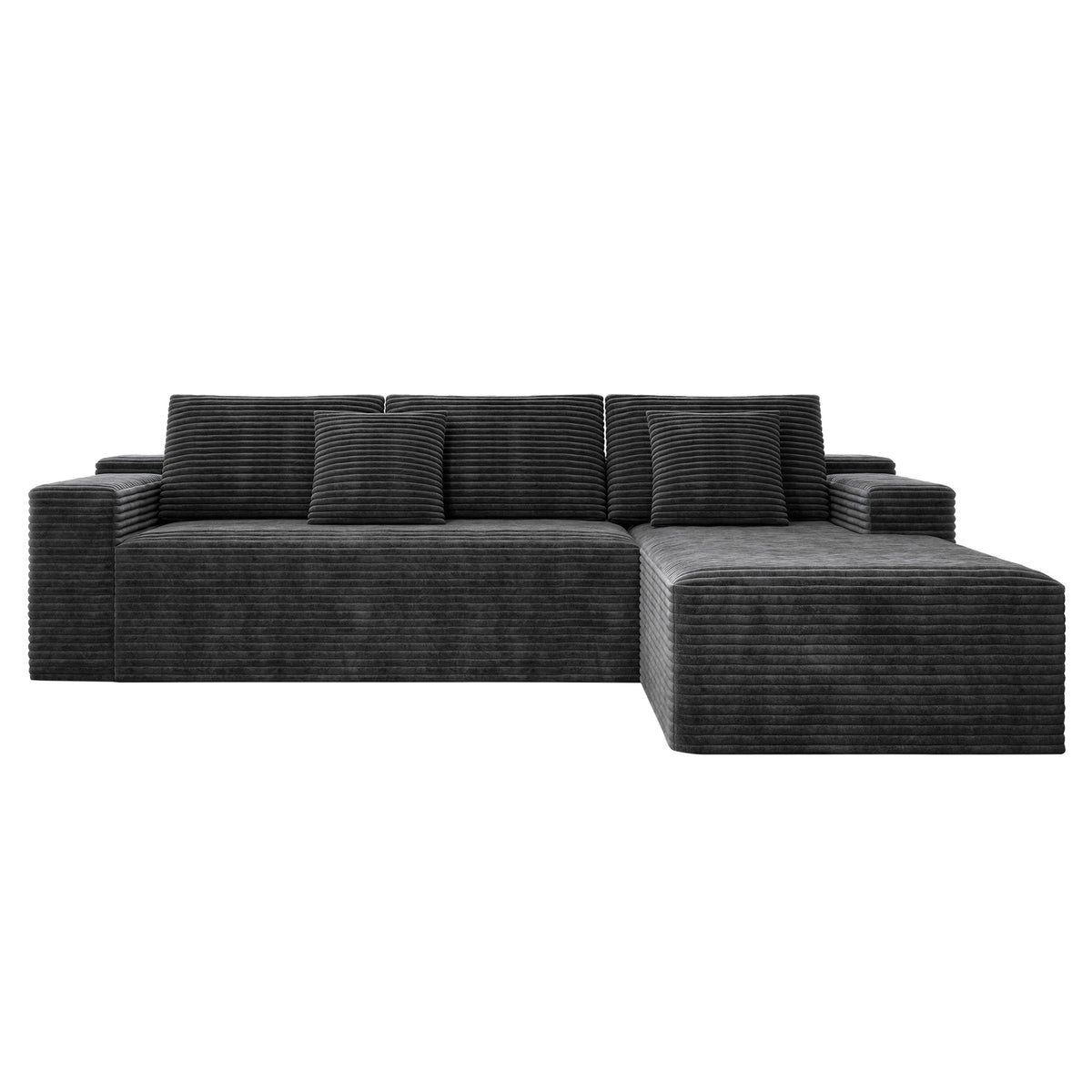 Compressed Modular Sofa Seat, Corduroy Upholstered Couch for Living Room & Bedroom