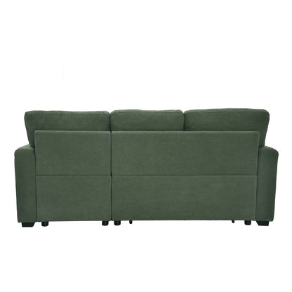 Convertible Sofa Bed with Reversible Chaise, Storage & Breathable Fabric