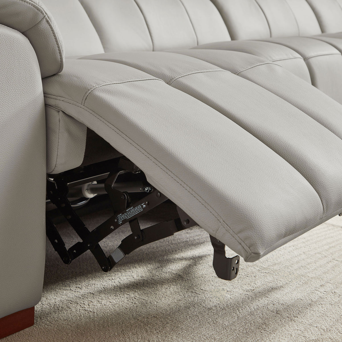 Modern Electric Wall-Hugger Reclining L-Shaped Leather Sofa with USB Port