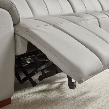 Modern Electric Wall-Hugger Reclining L-Shaped Leather Sofa with USB Port