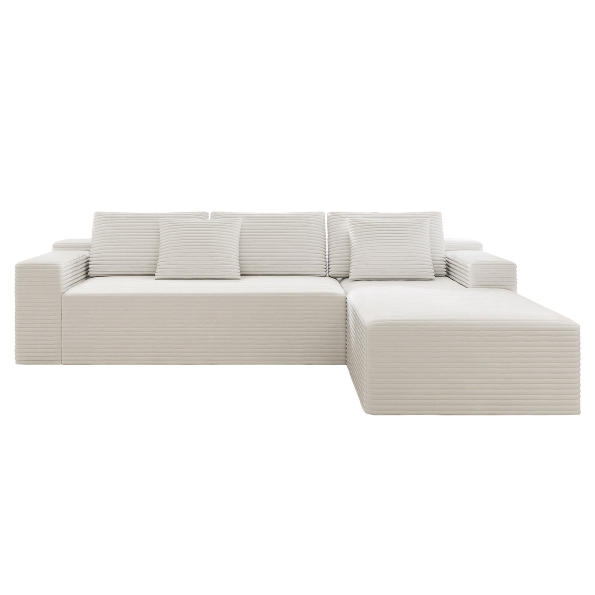 Compressed Modular Sofa Seat, Corduroy Upholstered Couch for Living Room & Bedroom