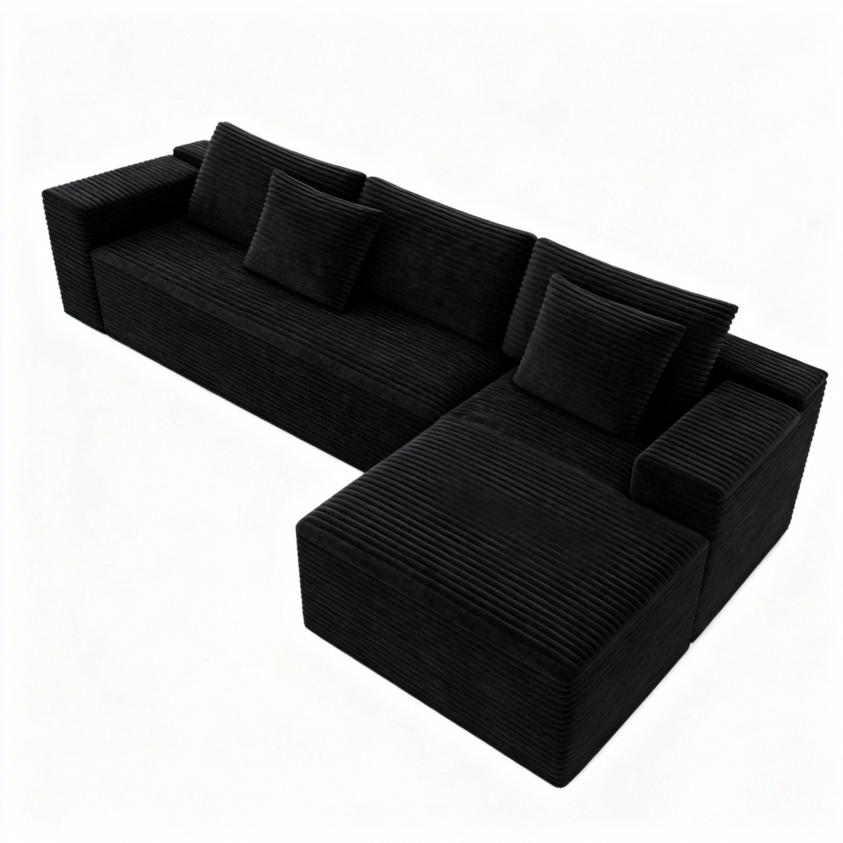 Compressed Modular Sofa Seat, Corduroy Upholstered Couch for Living Room & Bedroom
