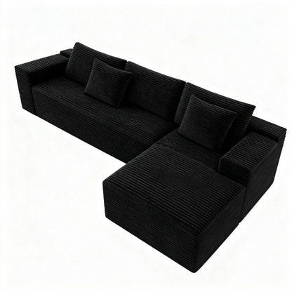 Compressed Modular Sofa Seat, Corduroy Upholstered Couch for Living Room & Bedroom