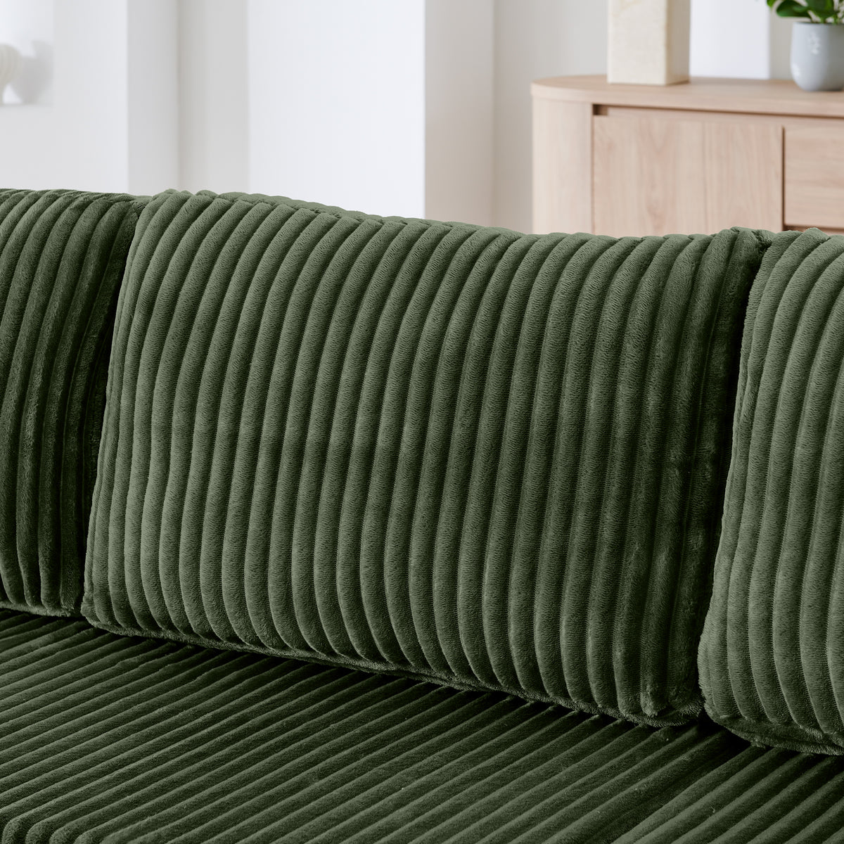 U-Shaped Modular Corduroy Sectional Sofa, Compressed Sleeper Couch