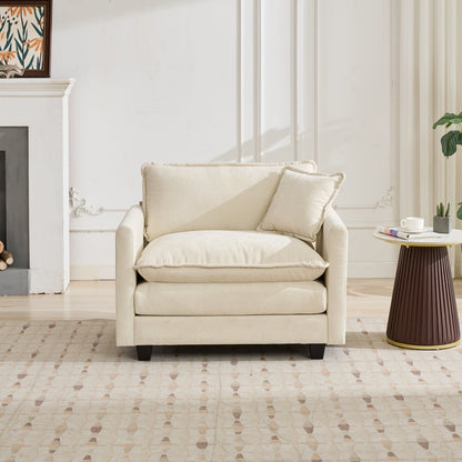 Cloud Sofa Single Seat, Modern Couch, Chenille Fabric
