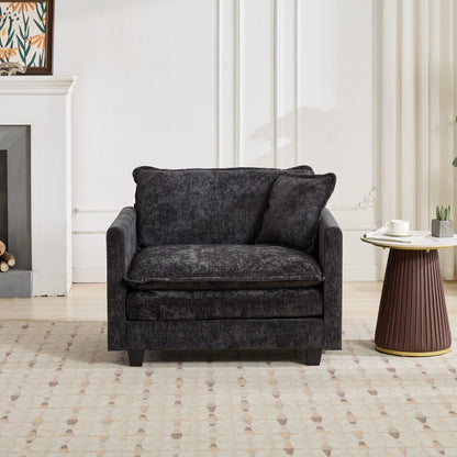 Cloud Sofa Single Seat, Modern Couch, Chenille Fabric