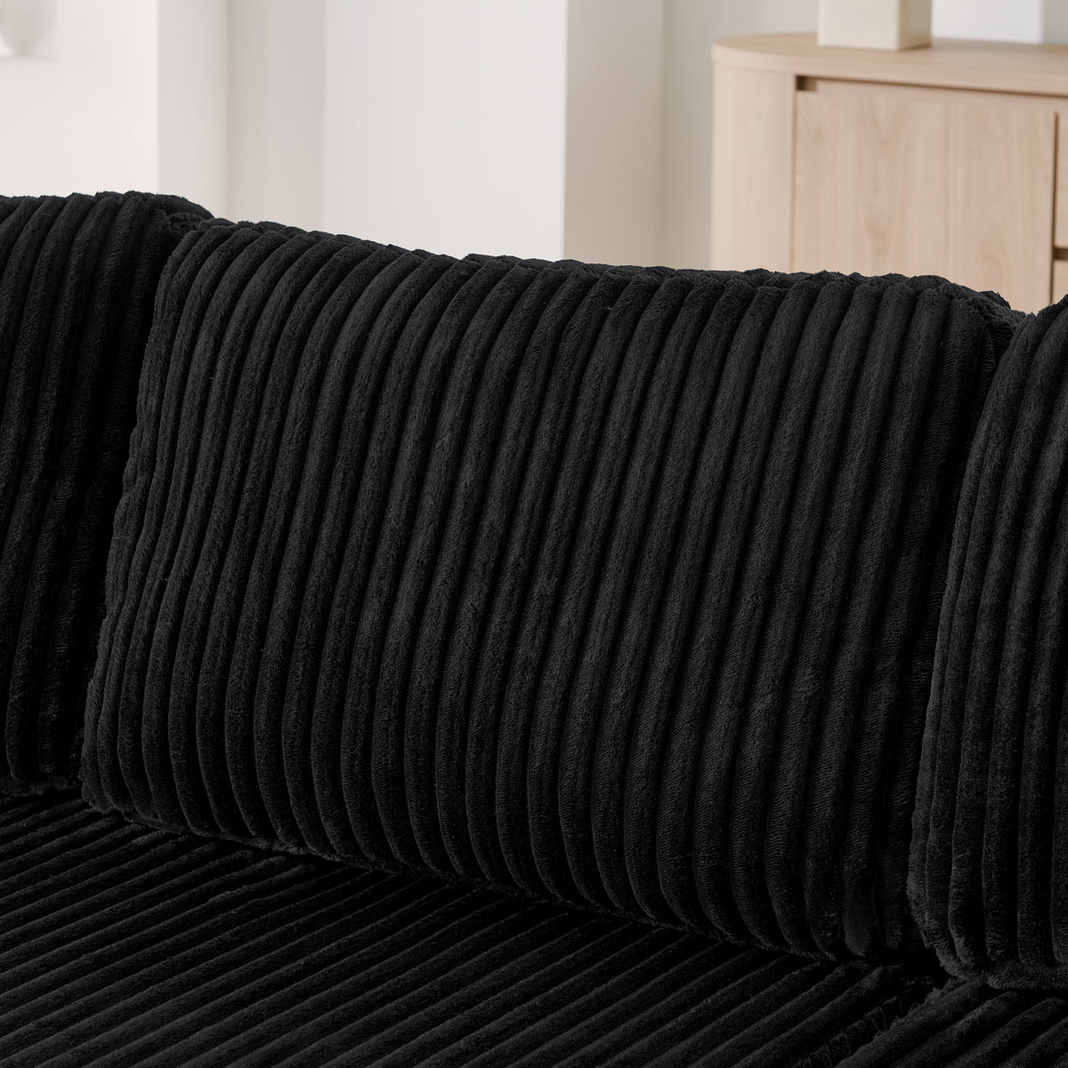 U-Shaped Modular Corduroy Sectional Sofa, Compressed Sleeper Couch