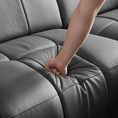 Modern Electric Wall-Hugger Reclining L-Shaped Leather Sofa with USB Port