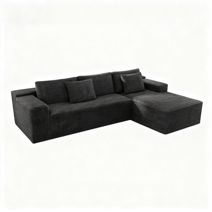 Compressed Modular Sofa Seat, Corduroy Upholstered Couch for Living Room & Bedroom