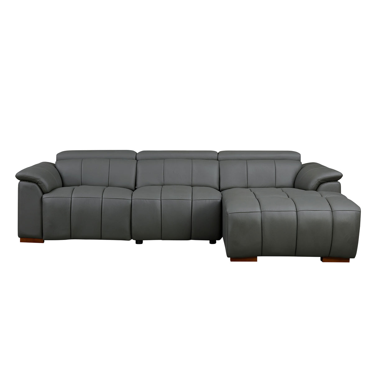 Modern Electric Wall-Hugger Reclining L-Shaped Leather Sofa with USB Port
