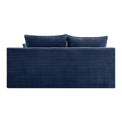2-Seater Corduroy Compressed Loveseat, Armless Floor Sofa